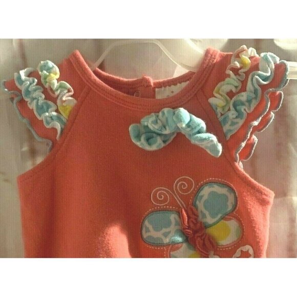 Nursery Rhyme Baby Girls Dress Size 3M Multicolor Butterfly Ruffles Sleeveless - Picture 3 of 7
